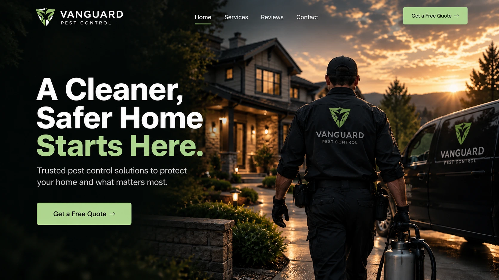 Vanguard Pest Control at Sunset